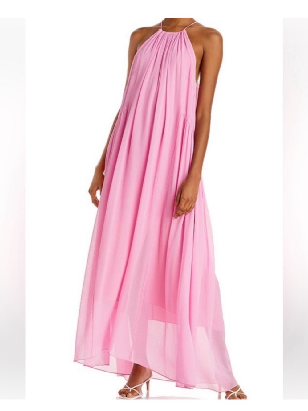 Lk NEW rag & bone pink Melody Halter Maxi Dress size medium - Picture 1 of 6
